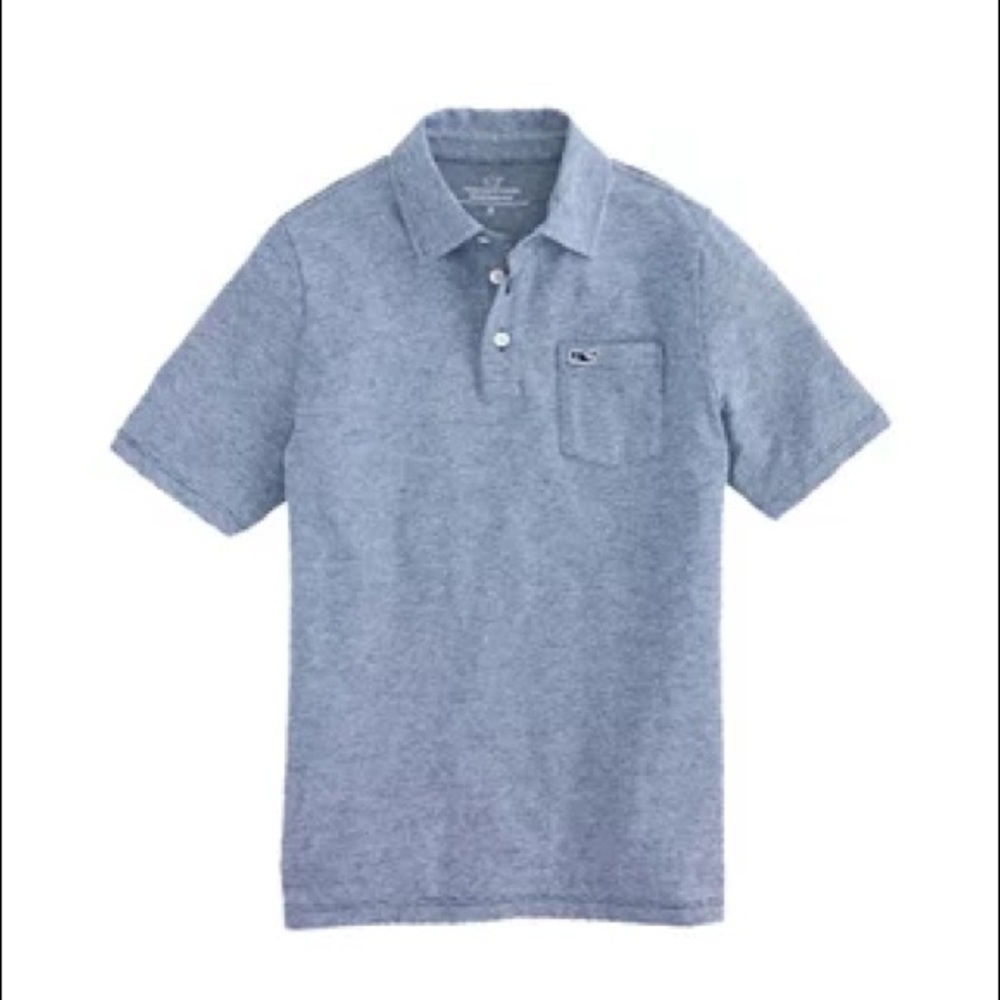 Vineyard Vines Boys Edgartown polo heather Navy